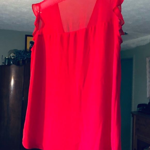 Express Red Ruffle Blouse - Picture 6 of 8